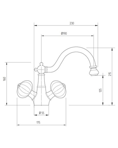 Смеситель для биде Migliore Olivia 19027 Золото Белый декор Золото