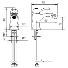 Смеситель для биде Migliore Lem Swarovski 18889 Золото