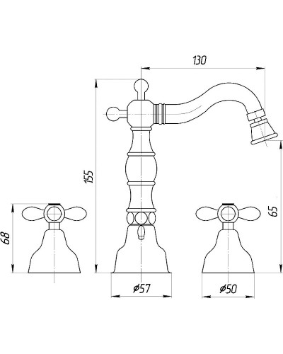 Смеситель для биде Migliore Princeton Plus ML.PRP-8025.BR Бронза