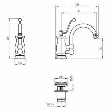 Смеситель для биде Migliore Vivaldi 19535 Бронза