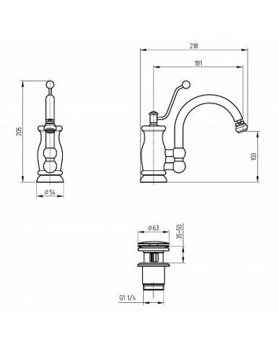 Смеситель для биде Migliore Vivaldi 19543 Золото