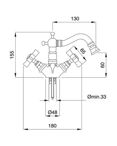 Смеситель для биде Migliore Princeton 19383 Медь