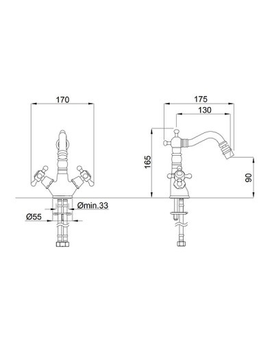Смеситель для биде Migliore Revival 19508 Золото