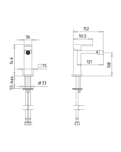 Смеситель для биде Migliore Kvant 30437 Черный матовый