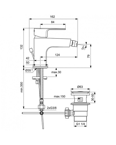 Смеситель для биде Ideal Standard Cerafine Model D BC492AA Хром