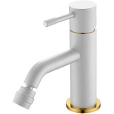 Смеситель для биде Boheme Uno 466-WG Белый матовый Золото