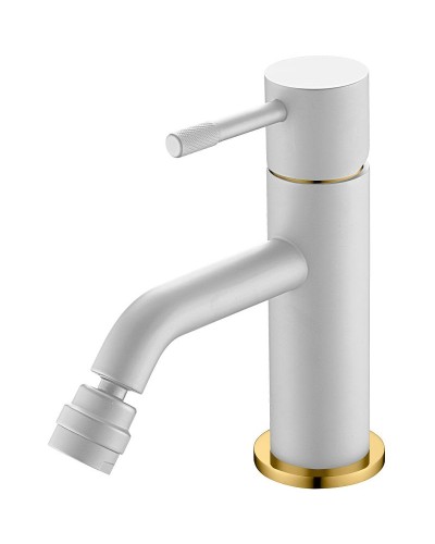 Смеситель для биде Boheme Uno 466-WG Белый матовый Золото