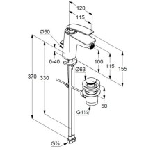 Смеситель для биде с донным клапаном Kludi Balance 522168775