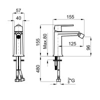 Смеситель для биде без донного клапана Noken Chelsea N109390054