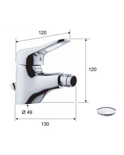 Смеситель для биде Remer Kiss K20 Хром