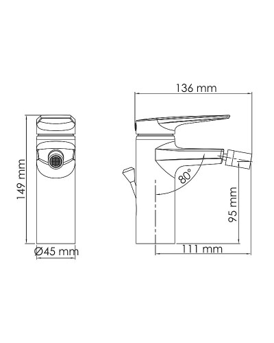 Смеситель для биде WasserKRAFT Aisch 5506 Золото матовое