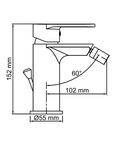 Смеситель для биде WasserKRAFT Elbe 7406 Черный матовый