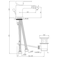 Cмеситель для биде с донным клапаном Jaquar Alive ALI-CHR-85213B