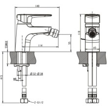 Смеситель для биде Bravat Eler F3239218CP-1-RUS