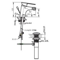 Смеситель для биде с донным клапаном Bravat Gina F365104C-ENG