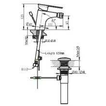 Смеситель для биде с донным клапаном Bravat Gina F365104C-ENG