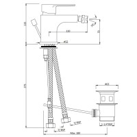 Cмеситель для биде с донным клапаном Jaquar Ornamix Prime ORP-CHR-10213BPM