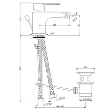 Cмеситель для биде с донным клапаном Jaquar Ornamix Prime ORP-CHR-10213BPM
