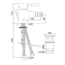 Смеситель для биде с донным клапаном Jaquar Solo SOL-CHR-6213B