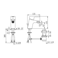 Смеситель для биде с донным клапаном Hansa Primo 49433203