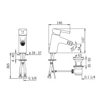 Смеситель для биде с донным клапаном Hansa Pinto 45073203