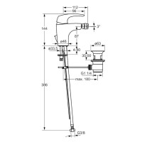 Смеситель для биде с донным клапаном Hansa Disc 01023274