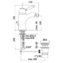 Смеситель для биде с донным клапаном Paffoni Giorgia GI135CR