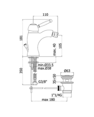 Смеситель для биде с донным клапаном Paffoni Giorgia GI135CR