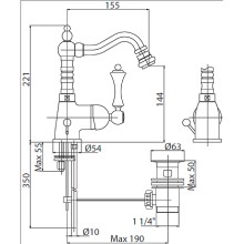 Смеситель для биде Cezares Margot MARGOT-BSM2-01-N Хром