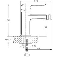 Смеситель для биде без донного клапана Orange Merci M13-031cr