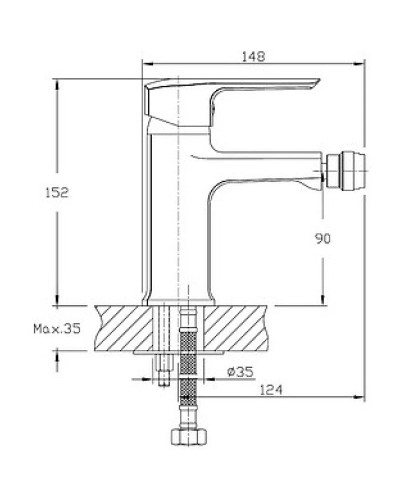Смеситель для биде без донного клапана Orange Merci M13-031cr