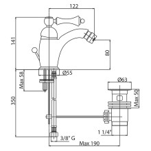 Смеситель для биде Cezares Margot MARGOT-BSM1-01-N Хром