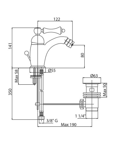 Смеситель для биде Cezares Margot MARGOT-BSM1-01-N Хром