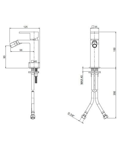 Смеситель для биде CEZARES UNIKA-BSM1-01