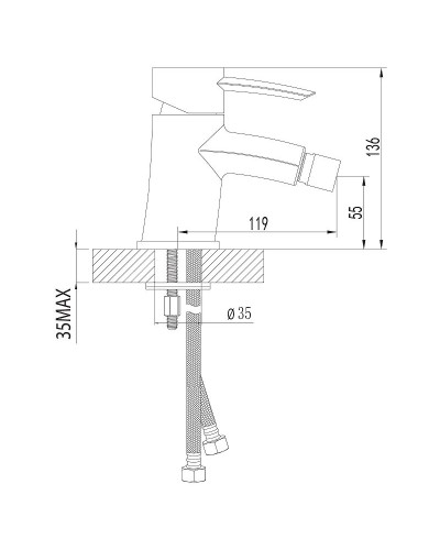 Смеситель для биде Lemark Atlantiss LM3208C Хром