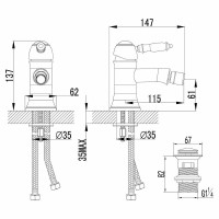 Смеситель для биде Lemark Villa LM4808B Бронза