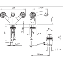 Смеситель для биде CEZARES ATLANTIS-BS1-01-Sw/M