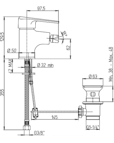 Смеситель для биде Paini Cooper 80CR306KM Хром