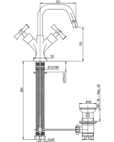 Смеситель для биде Paini Elix 85CR251LMKM Хром