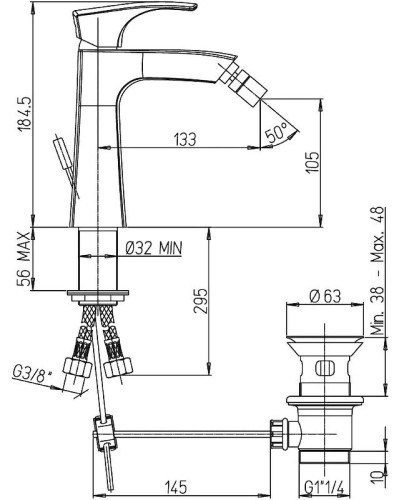 Смеситель для биде Paini Lady 89PW306 Никель