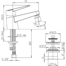 Смеситель для биде Paini Ventus 93CR3062SKM Хром