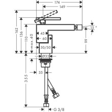 Смеситель для биде с донным клапаном Axor Edge 46211000