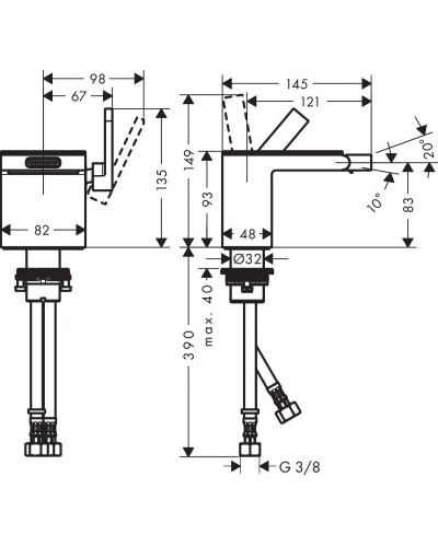 Смеситель для биде с донным клапаном Axor MyEdition 47210000