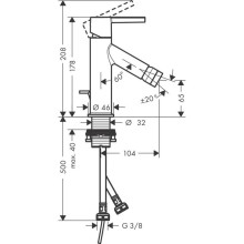 Смеситель для биде с донным клапаном Axor Starck 10214000