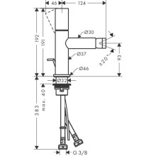 Смеситель для биде с донным клапаном Axor Uno 45200000