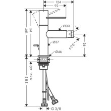 Смеситель для биде с донным клапаном Axor Uno 38211000