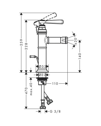 Смеситель для биде с донным клапаном Axor Montreux 16526820