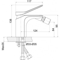 Смеситель для биде без донного клапана Cersanit Odra A63053
