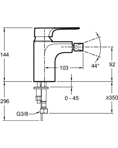 Смеситель для биде без донного клапана Jacob Delafon Aleo+ E72317-CP