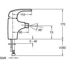 Смеситель для биде с донным клапаном Jacob Delafon Nateo E73251-CP
